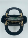 DIOR MINI LADY DIOR SATIN BLACK