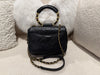 CHANEL Flap With Round Handle Lambskin Black/Gold