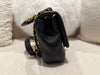 CHANEL Flap With Round Handle Lambskin Black/Gold
