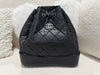 Chanel Small Gabrielle Backpack Calfskin BLACK Multicolour Hardware (Microchip)