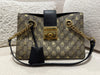 Gucci padlock small shoulder bag GG supreme canvas / Leather BLACK with BEE