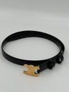 CELINE SMALL TRIOMPHE BELT IN LEATHER BLACK 75cm 1.5cm