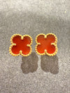 Van Cleef & Arpels Sweet Alhambra Earstuds Earrings, Rose gold, Carnelian