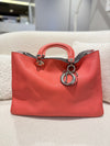 DIOR Large Diorissimo In Coral Pink Calfskin Handbag PHW With Strap