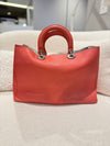 DIOR Large Diorissimo In Coral Pink Calfskin Handbag PHW With Strap