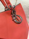 DIOR Large Diorissimo In Coral Pink Calfskin Handbag PHW With Strap