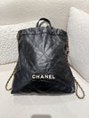 Chanel Black Shiny Calf Leather Backpack 22(Microchip)