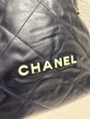 Chanel Black Shiny Calf Leather Backpack 22(Microchip)