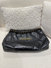 CHANEL 22 Shoulder Bag Calfskin Leather Black(Microchip)