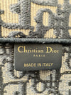 DIOR Medium Book Tote Blue Dior Oblique Embroidery