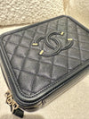 CHANEL Small Caviar Filigree Vanity Case satchel