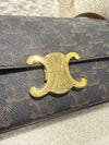 Celine Triomphe Shoulder Bag Triomphe Canvas/Calfskin Tan