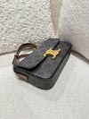Celine Triomphe Shoulder Bag Triomphe Canvas/Calfskin Tan