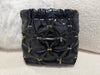 CHANEL MINI 22 BAG SHINY CALFSKIN BLACK with Gold-Tone & Sliver-Tone Metal (MICROCHIP)