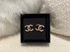 Chanel Pink Metal CC Logo Earrings Sliver Tone
