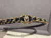 Chanel Black & Silver Leather and Metal CC Classic Chain Headband