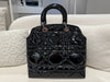 Christian Dior Black Cannage Quilted Patent Leather Granville Tote Bag