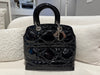 Christian Dior Black Cannage Quilted Patent Leather Granville Tote Bag