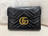 GUCCI BlackLeather GG Marmont Wallet On Chain