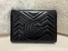 GUCCI BlackLeather GG Marmont Wallet On Chain