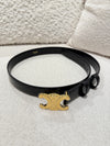 CELINE SMALL TRIOMPHE BELT IN LEATHER BLACK 80cm 2.5cm
