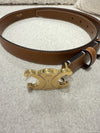 CELINE SMALL TRIOMPHE BELT IN LEATHER TAN 75cm