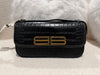 Balenciaga Gossip shoulder bag croc-embossed calfskin black
