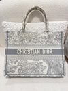 DIOR MEDIUM BOOK TOTE GREY TOILE DE JOUY EMBROIDERY