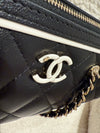 Chanel 25P Quilted Bowling Bag Lambskin Black (Microchip)