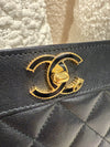 CHANEL Detailed CC Logo Wallet Calfskin Black