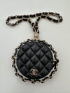 CHANEL EVENING CLUTCH WITH CHAIN LAMBSKIN BLACK LGHW