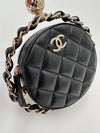 CHANEL EVENING CLUTCH WITH CHAIN LAMBSKIN BLACK LGHW