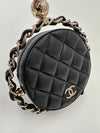 CHANEL EVENING CLUTCH WITH CHAIN LAMBSKIN BLACK LGHW