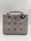DIOR MINI LADY DIOR LAMBSKIN Gray SHW