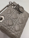 DIOR MINI LADY DIOR LAMBSKIN Gray SHW