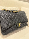 Chanel MAXI Classic Double Flap Bag& Gold-Tone Metal Black