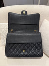 Chanel MAXI Classic Double Flap Bag& Gold-Tone Metal Black