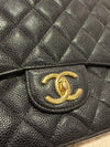 Chanel MAXI Classic Double Flap Bag& Gold-Tone Metal Black