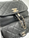 CHANEL Lambskin Quilted Small Duma Drawstring Backpack Black