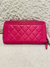 CHANEL BOY LONG ZIP WALLET CALFSKIN PINK