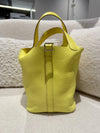 HERMES PICOTIN 18 LOCK LIME STAMP W BAG