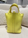 HERMES PICOTIN 18 LOCK LIME STAMP W BAG