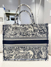 Dior Large Book Tote Toile De Joey Embroidery Beige