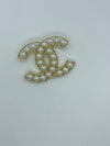 Chanel Classic CC Pearl Women's Brooch - Gold