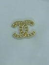 Chanel Classic CC Pearl Women's Brooch - Gold