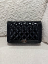 Chanel Boy Wallet On Chain Shiny Calfskin Black