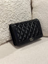 Chanel Boy Wallet On Chain Shiny Calfskin Black