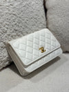 CHANEL Pearl Crush Wallet on Chain Lambskin White (Microchip)
