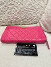 CHANEL BOY LONG ZIP WALLET CALFSKIN PINK