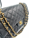 Chanel Vintage Classic Double Flap Bag Quilted Lambskin Mid